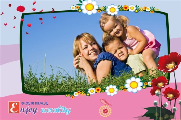 Family photo templates Nature in Spring